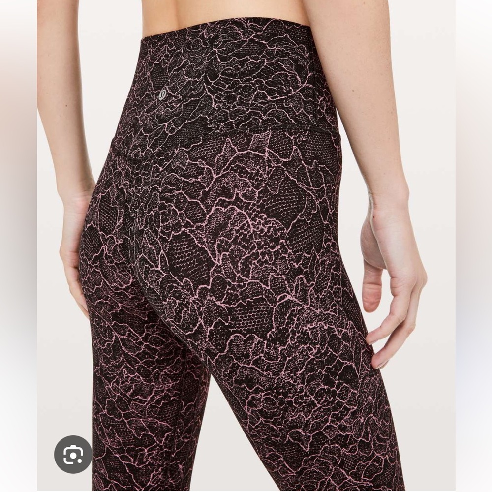 Lululemon Align Crop 21” - Lacescape Spanish Rose Black